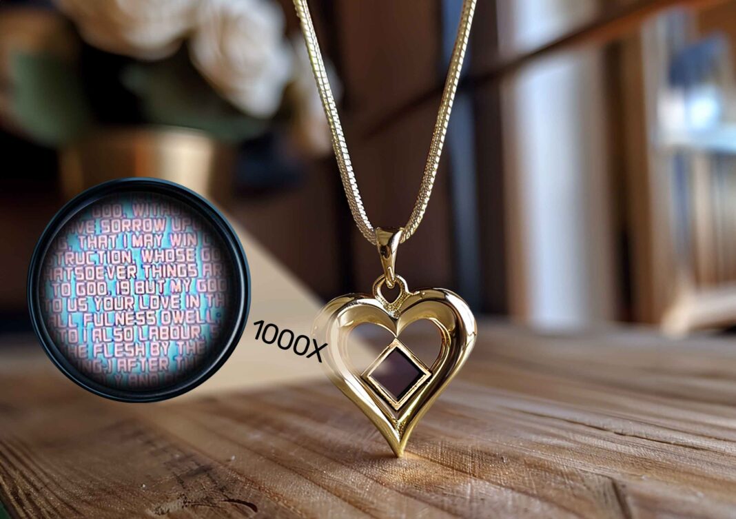 Valentine Gift Store Heart Pendant With Nano Bible Chip My Nano Jewelry